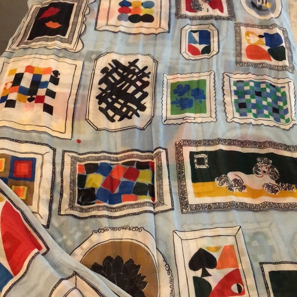 Kate Spade 100% Viscose Multicolored Gallery Wall Oblong Scarf OS NWT - Picture 11 of 16